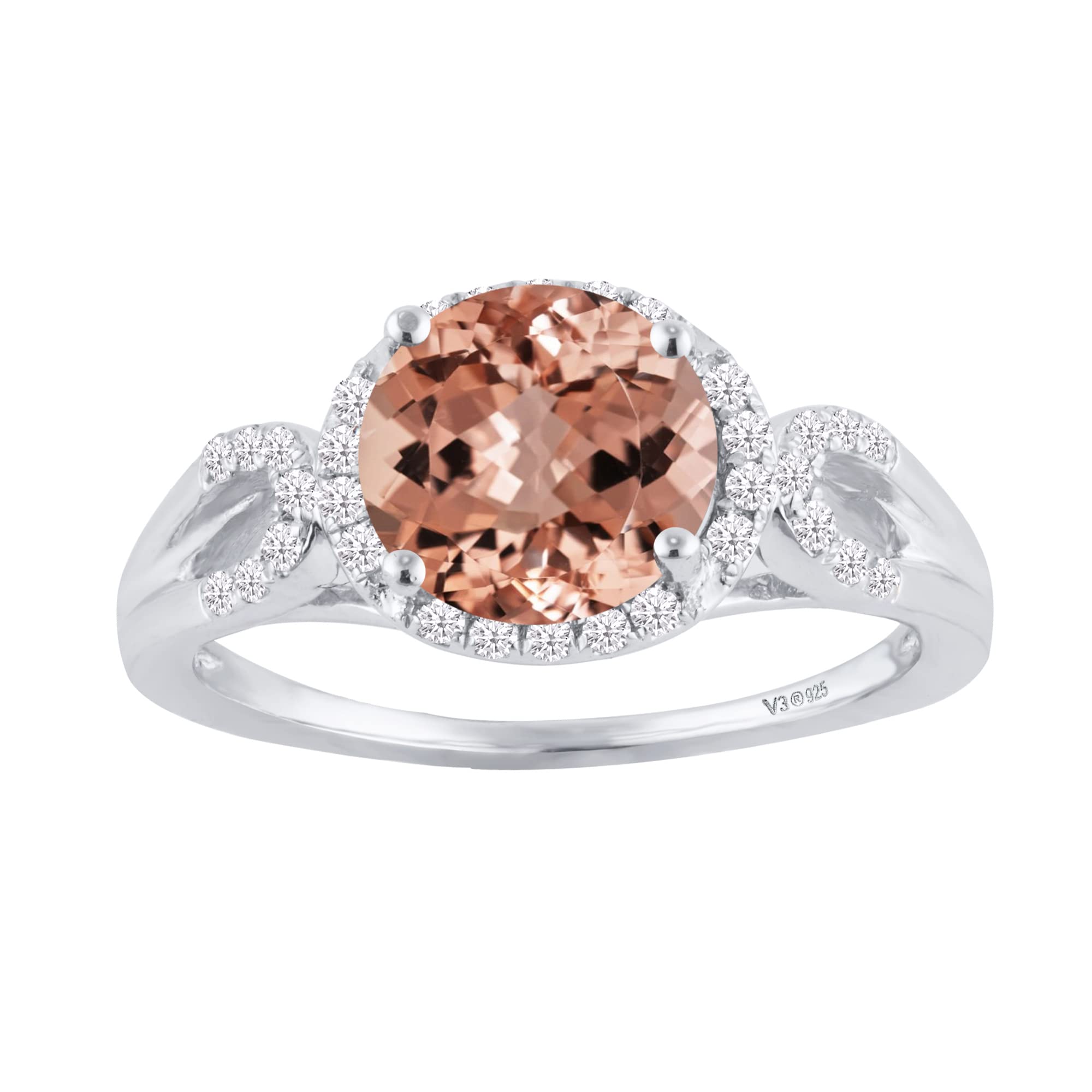 Sterling Silver Gemstone Halo Ring with Created Stones - Perfect for Engagement, Wedding & Anniversary Gifts