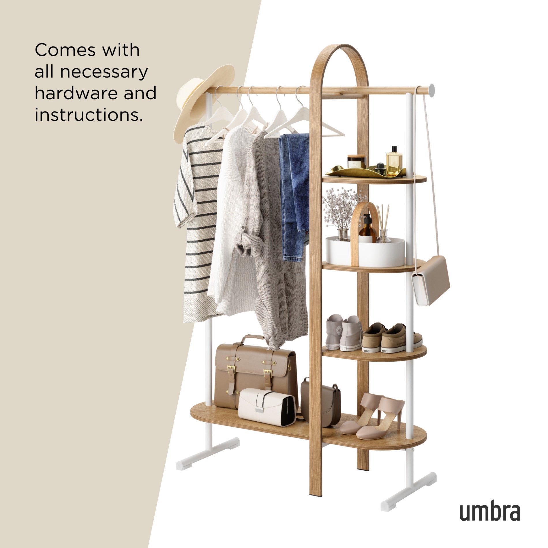 Bellwood Garment Rack - Heavy Duty Clothes Rack with Wheels, Adjustable Clothing Rack for Bedroom, Closet Organization, Laundry Room & Retail Store Display