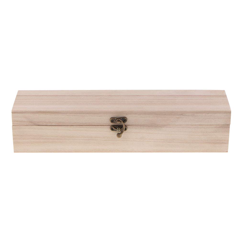 Natural Unfinished Wood Box with Lid - Classic Handmade Pencil Case, Memory Keepsake Box for School, Office & Home Organization | Perfect for Stationery, Jewelry & Small Treasures Storage