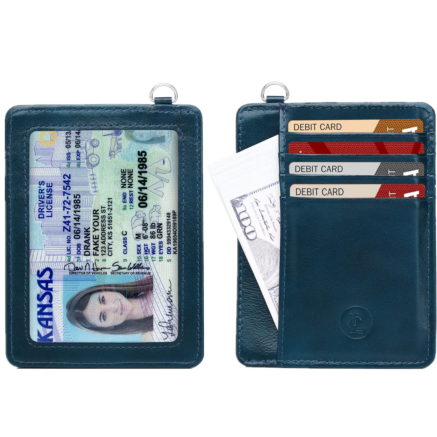 Genuine Italian Leather Wallet for Men - Slim RFID Blocking Card Holder with ID Window & Key Ring - Perfect for Travel, Business & Everyday Use