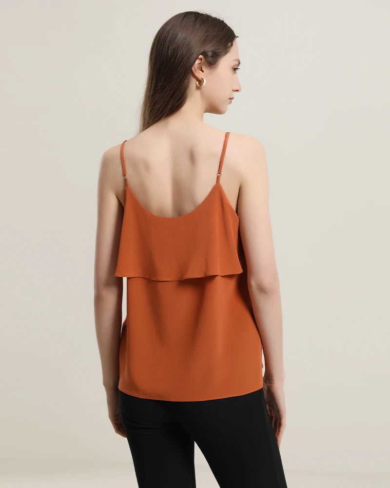 Elegant Silk Blouse with Ruffles - Women's Fashion Top for Work, Party & Special Occasions