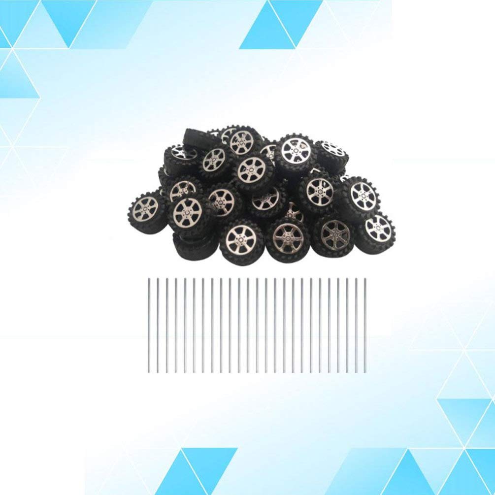 EXCEART 50 Pcs 4.2Cm RC Car Wheels & Tires Replacement Parts - Toy Truck Model Wheels, Axles for Kids DIY RC Vehicle Repair - Perfect for Hobbyists & Children's Playtime
