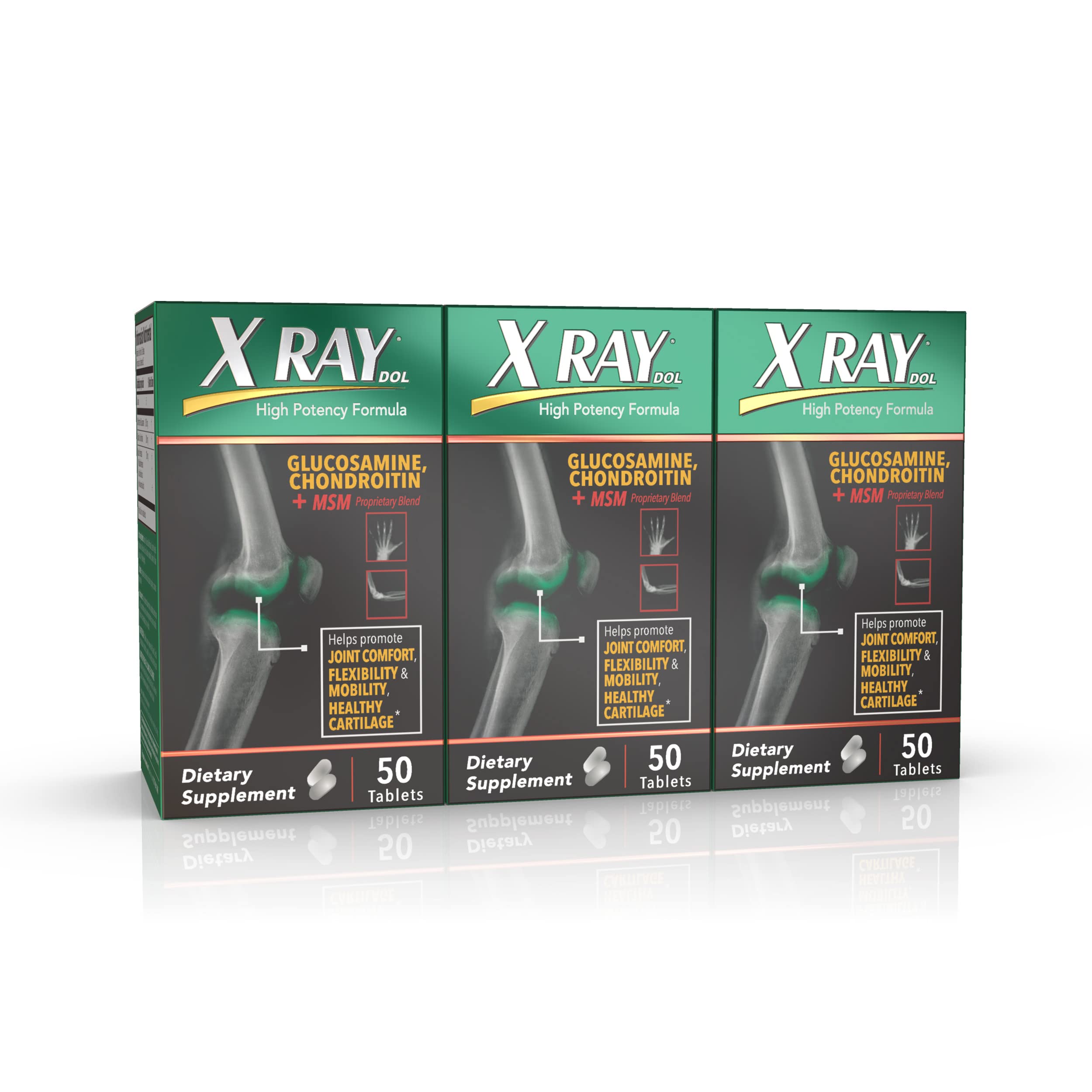 Premium X-Ray Joint Health Supplement with Glucosamine 1500mg, Chondroitin 300mg & MSM 120mg - Supports Healthy Joints, Bones & Cartilage - 50 Capsules (Pack of 3) - Ideal for Athletes, Seniors & Active Lifestyles