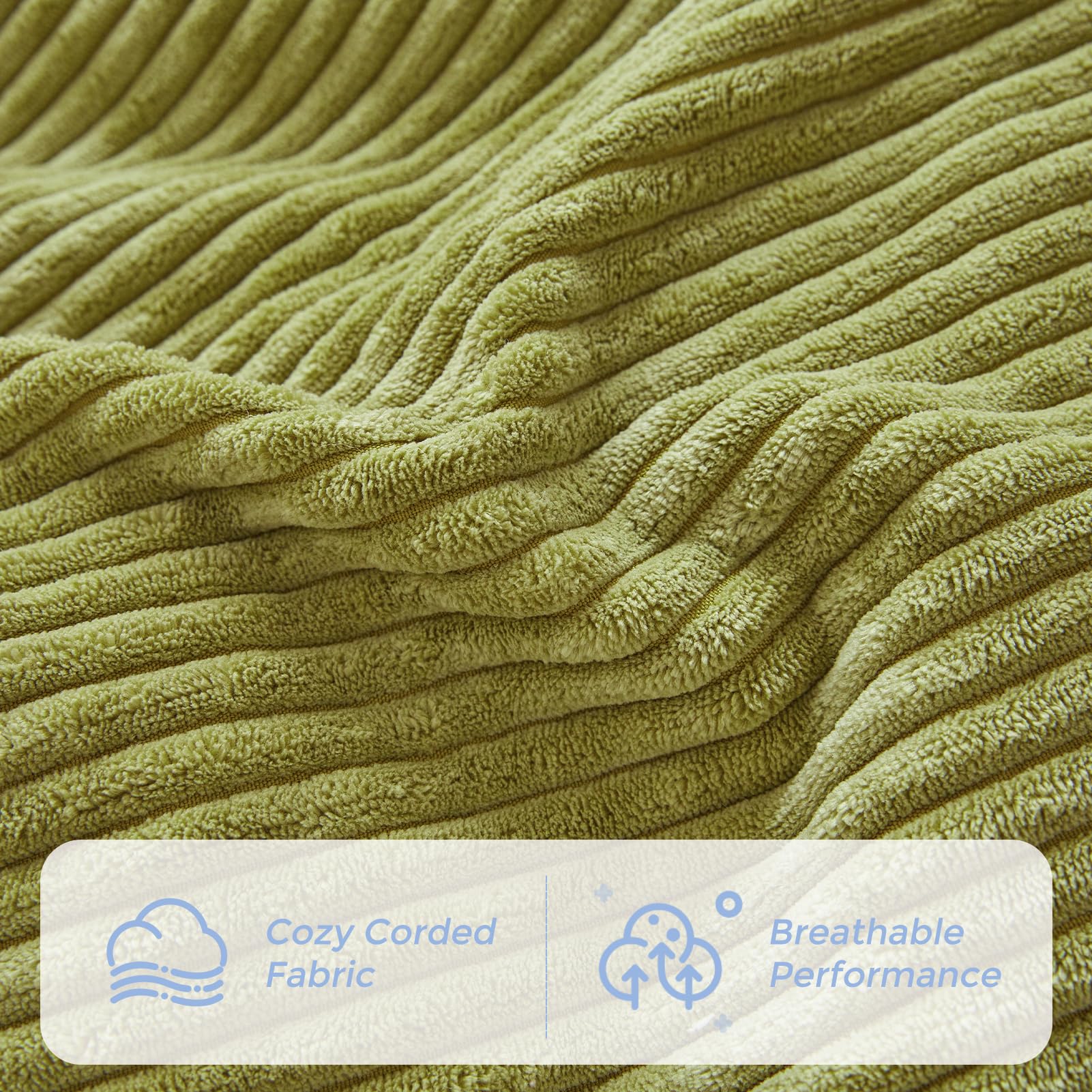MAXYOYO Kids Corduroy Bean Bag Chair - Convertible to Floor Mattress | Green Soft Lounge Chair for Bedroom, Playroom & Dorm | Comfortable Reading Nook & Gaming Seat