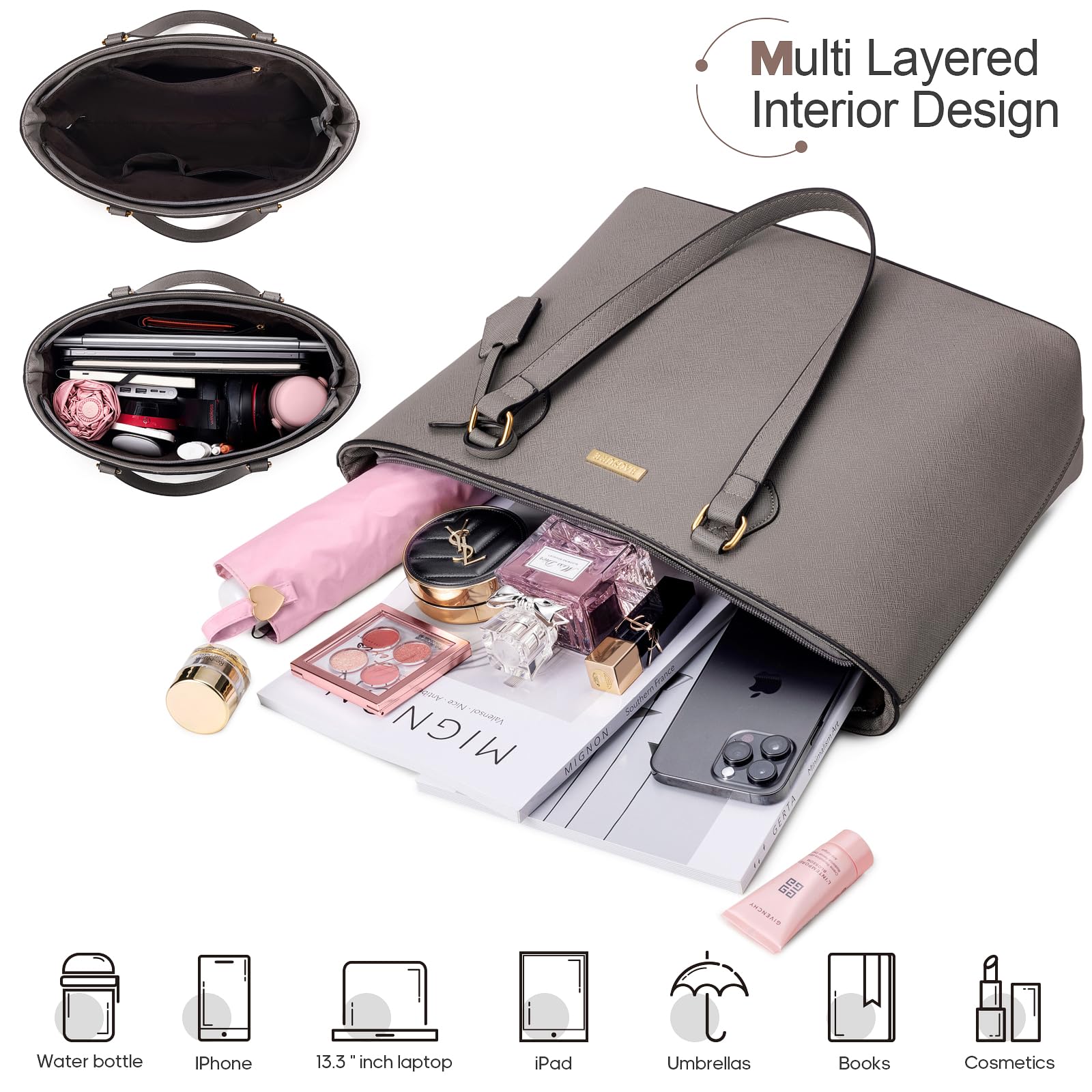 4PCS Women's Fashion Handbags Set - Tote, Shoulder, Crossbody & Wallet - Valentine's Day Gift for Women & Girls - Perfect for Work, Travel & Daily Use