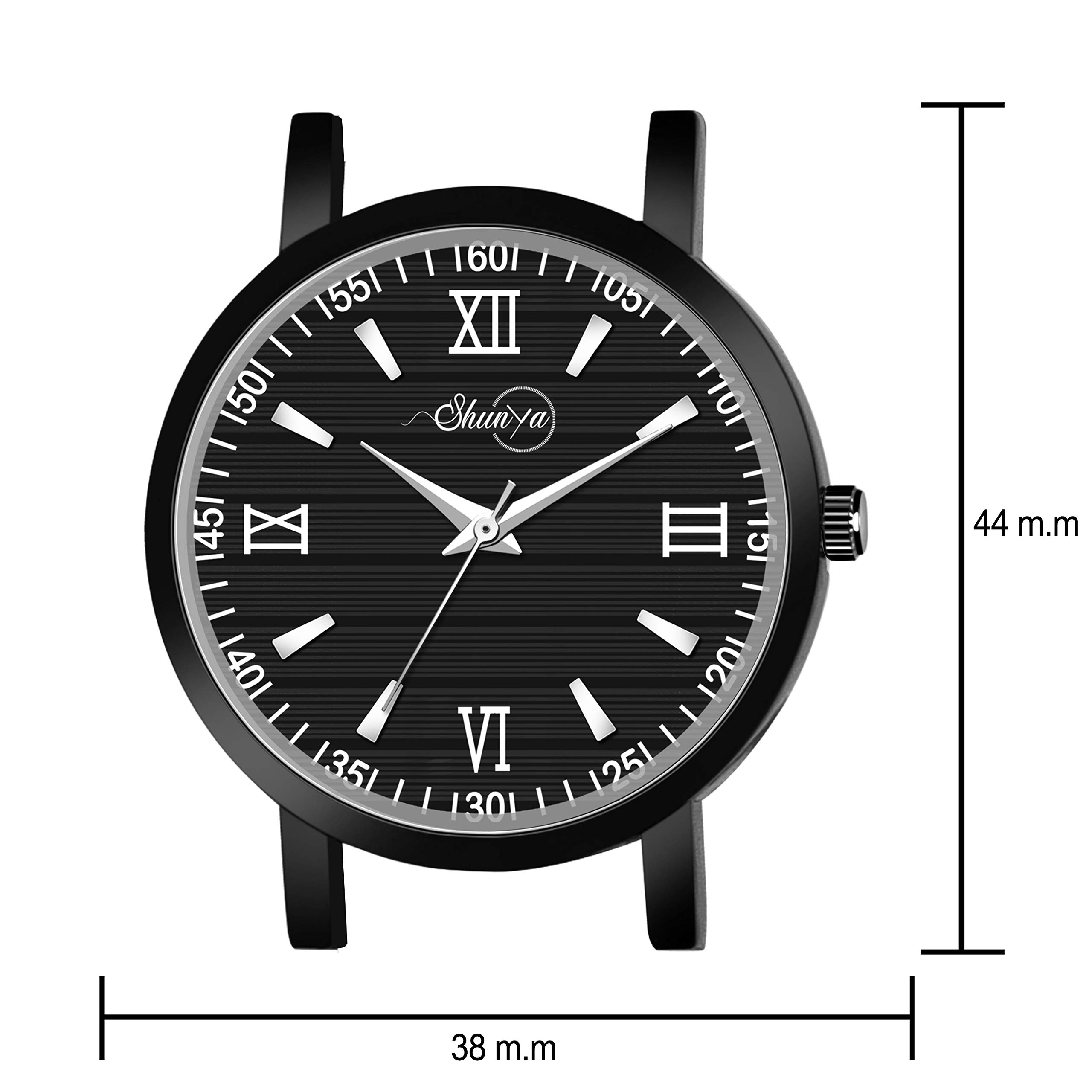 Shunya SH-617 Women's Fashion Watch - Black Roman Dial Analog Watch with Genuine Leather Strap | Stylish Ethnic Design for Everyday Wear, Office & Special Occasions
