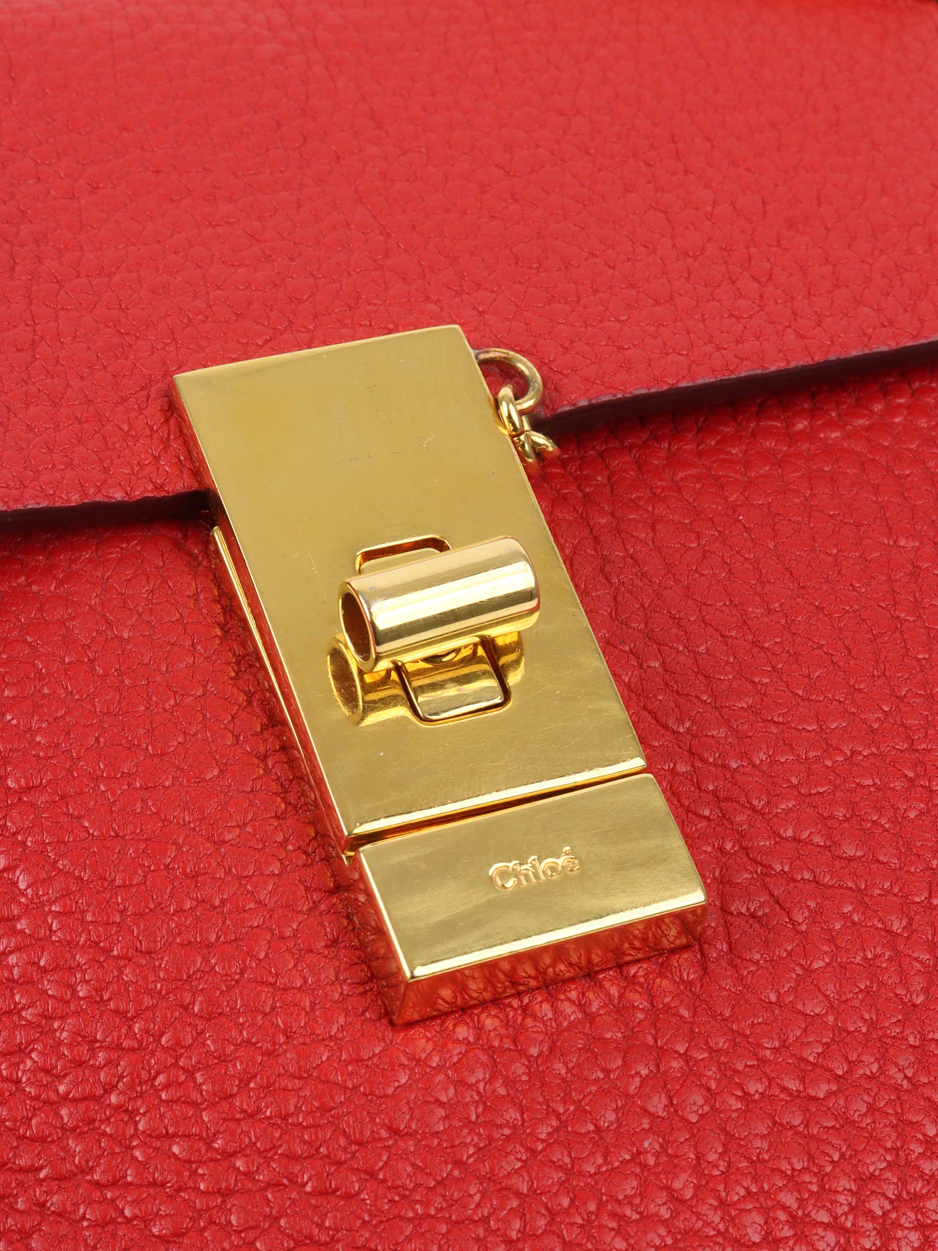 Chloe Red Leather Shoulder Bag for Women - Fashionable Crossbody Purse for Work, Travel & Evening Out