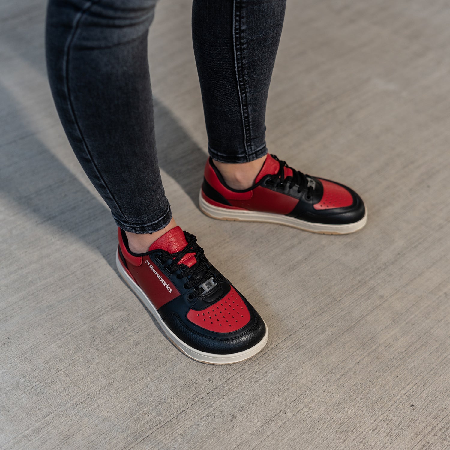 Barefoot Sneakers for Men & Women - Barebarics Wave Black & Red Minimalist Shoes | Lightweight & Flexible for Running, Walking & Gym Workouts