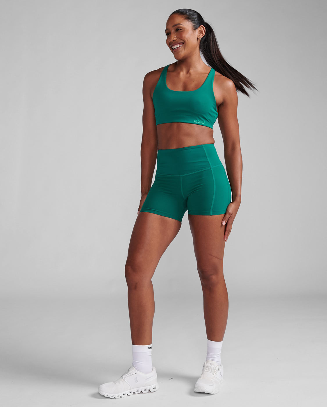 Form Strappy Bra - Comfortable Wireless Bralette in Forest Green for Yoga, Lounge & Everyday Wear