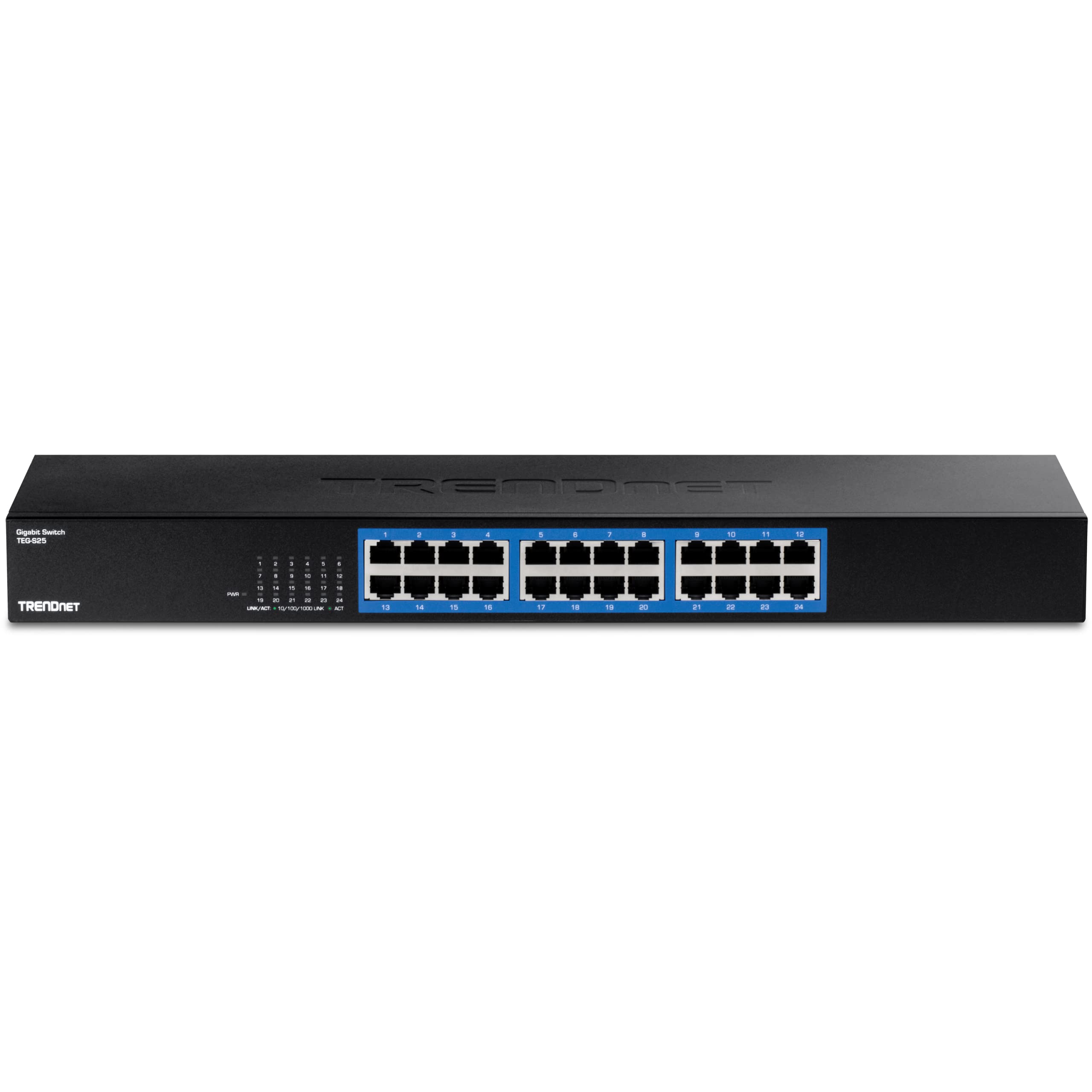 TRENDnet TEG-S25 24-Port Gigabit Ethernet Switch | 48Gbps Switching | Fanless Metal Design | Lifetime Warranty | Ideal for Home Office, Small Business & Gaming Network Setup