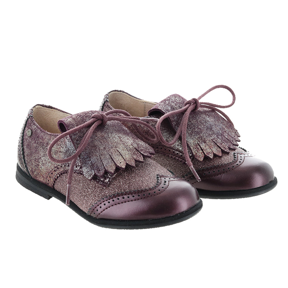 Manuela de Juan Boys & Girls Fringe Oxford Shoes in Burgundy - Stylish & Comfortable School Shoes for Kids