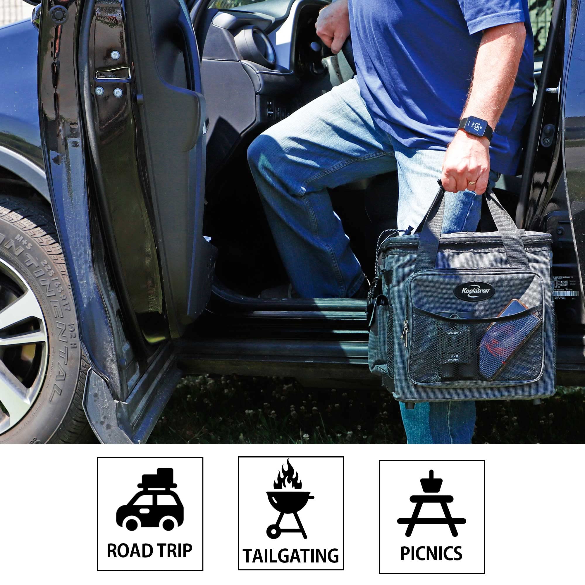 Koolatron 12V Portable Electric Cooler & Warmer - 14 Quart Insulated Lunch Bag for Car, Truck, Boat, Camping & Travel | Keeps Food Fresh & Drinks Cold | Perfect for Road Trips, Picnics & Outdoor Adventures