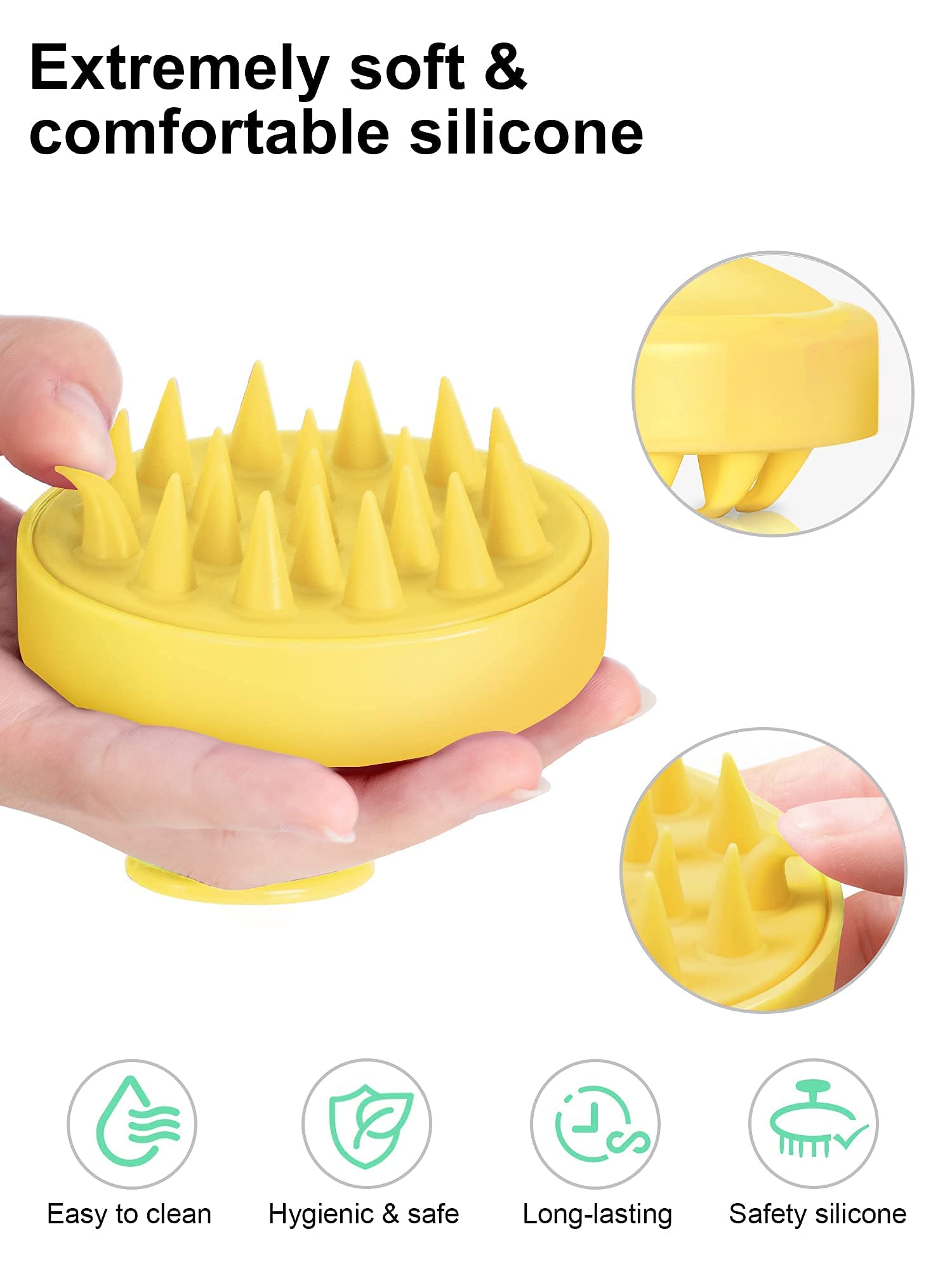 HEETA Scalp Massager Brush with Massage Ball - Deep Cleaning & Relaxing Hair Brush for Scalp Care, Exfoliation & Stress Relief - Perfect for Shampooing, Head Spa & At-Home Hair Treatments