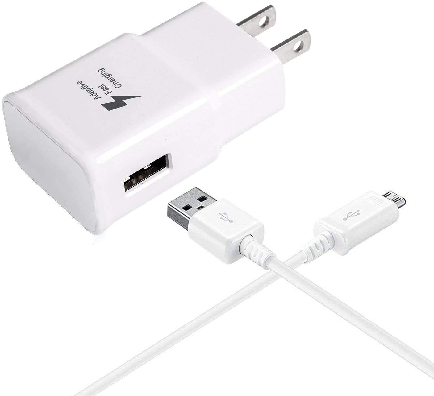 Samsung Galaxy Tab E 8.0 Tablet Fast Charger with Micro USB 2.0 Cable - Dual Voltage Adaptive Charging for 50% Faster Power - Perfect for Home, Office & Travel Use