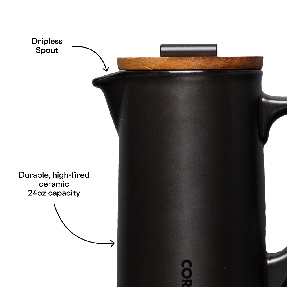 Premium Ceramic French Press Coffee Maker - 34oz, 100% BPA-Free, Heat-Resistant for Perfect Brewing - Ideal for Home, Office, Camping & Gifts