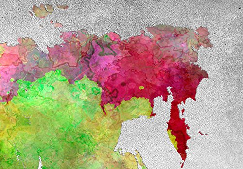 Artgeist Cork Board World Map 53x35 inches - Premium Canvas Print Wall Art Set with 50 Pins | 3-Piece Memo Board for Home Office Decor, Travel Inspiration & Message Display | Noticeboard for Maps & Photos | Perfect for Travel Lovers & Home Organization