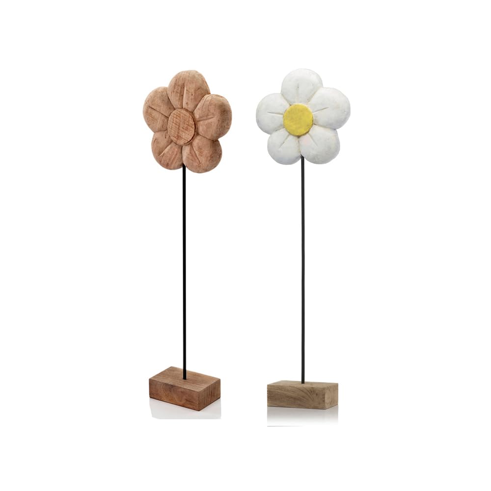 Modern Day Accents 7815 Margarita Tall Painted White Daisy on Stand - 33