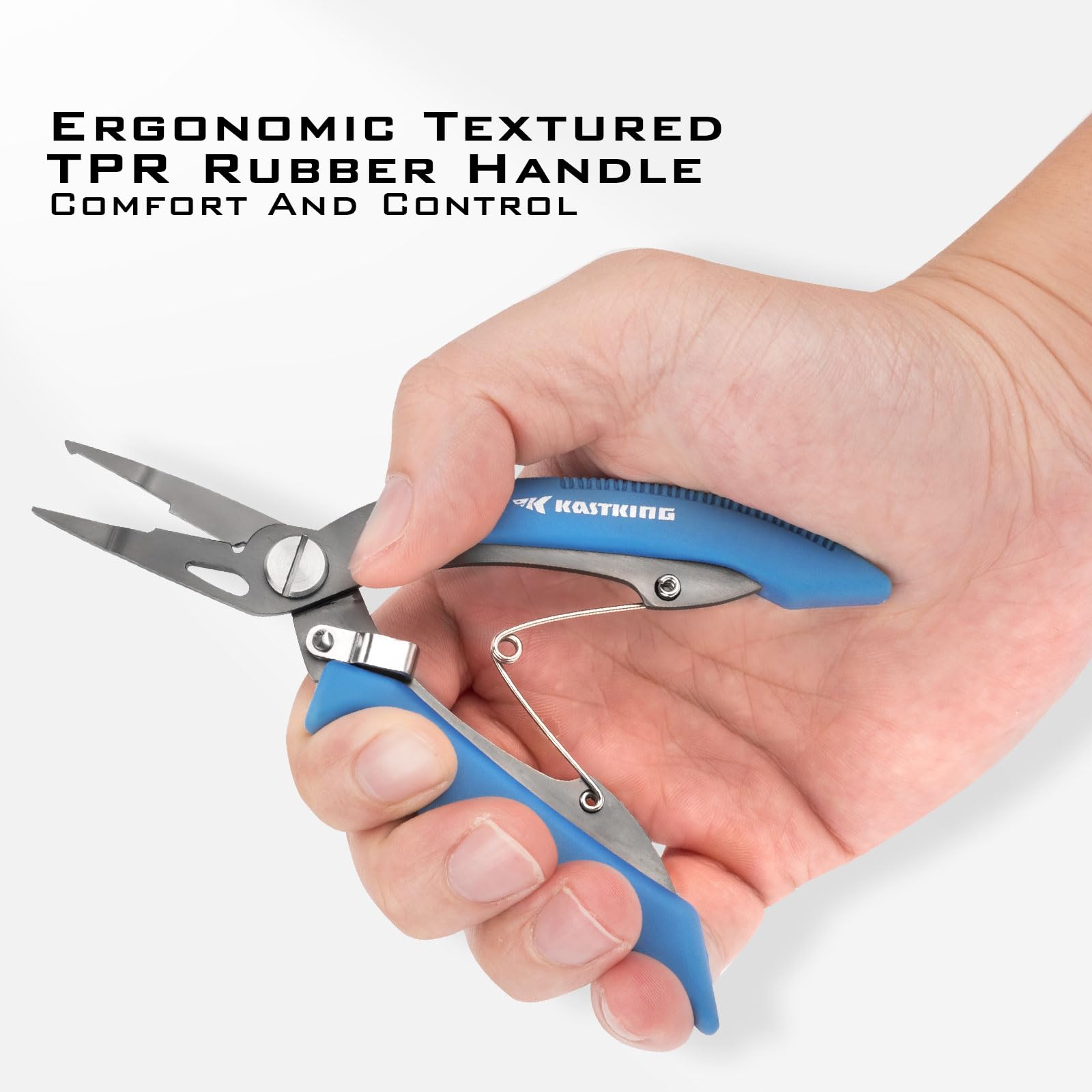 KastKing Intimidator Fishing Pliers - Corrosion Resistant Polymer Coated Fishing Tool with Tungsten Carbide Cutters for Saltwater Fishing | Perfect for Anglers, Boat Fishing & Offshore Adventures