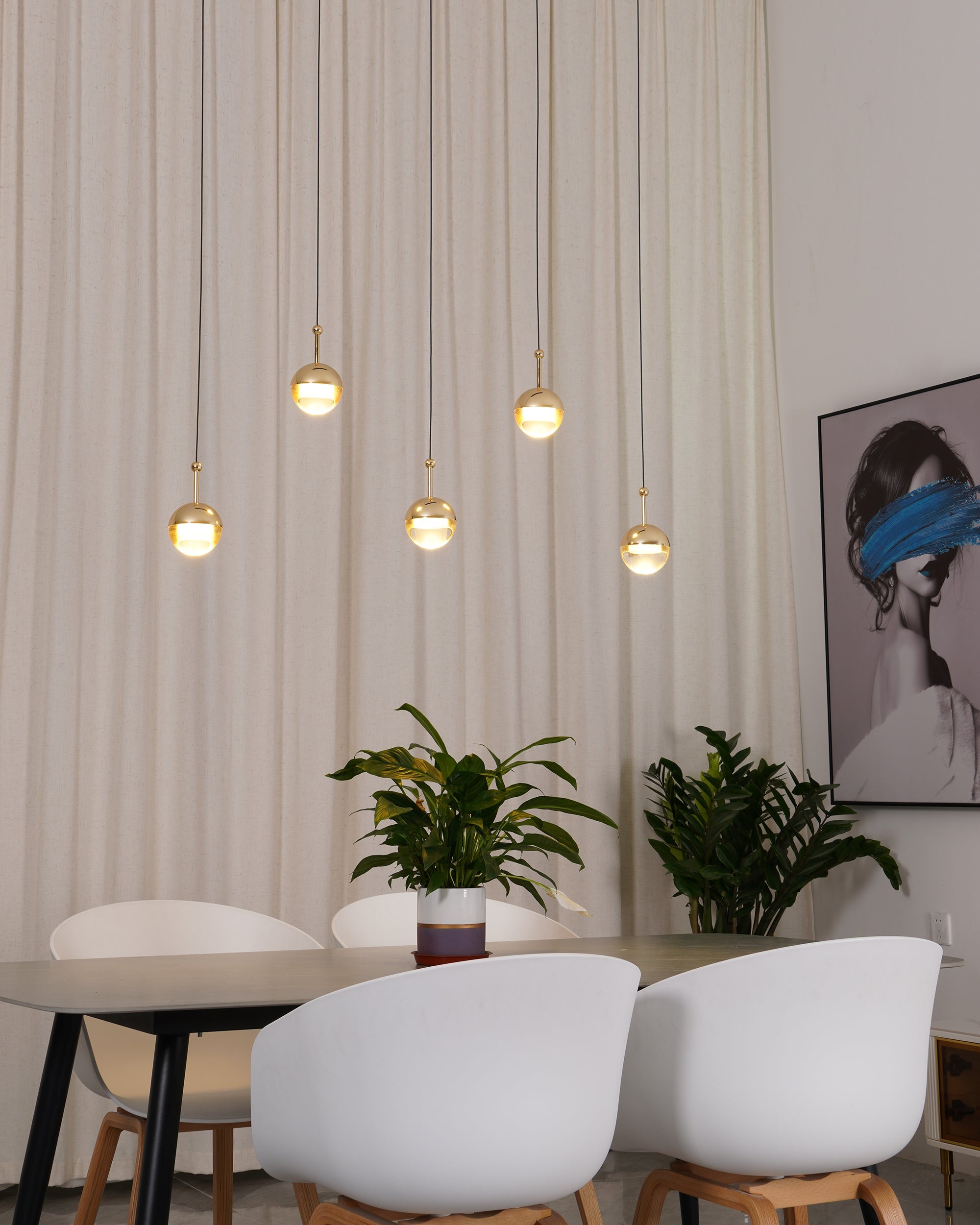 Dora Modern LED Pendant Light Fixture - Adjustable Hanging Chandelier for Kitchen Island, Dining Room, Bedroom & Living Room Lighting