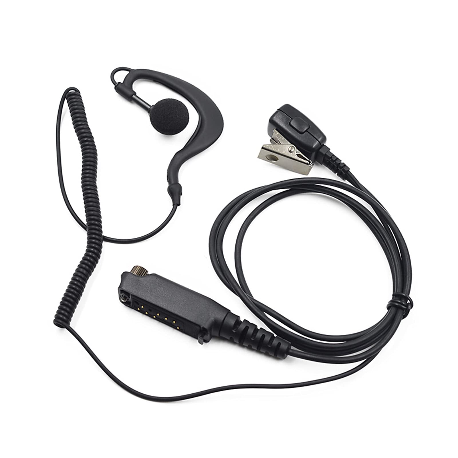 BMINO Earhook Earpiece Headset with PTT Mic - Compatible with Walkie Talkie Models STP8000/8030/8035/8038/8040/8080 & Sepura Radios - Secure Fit for Police, Security, Construction & Outdoor Communication