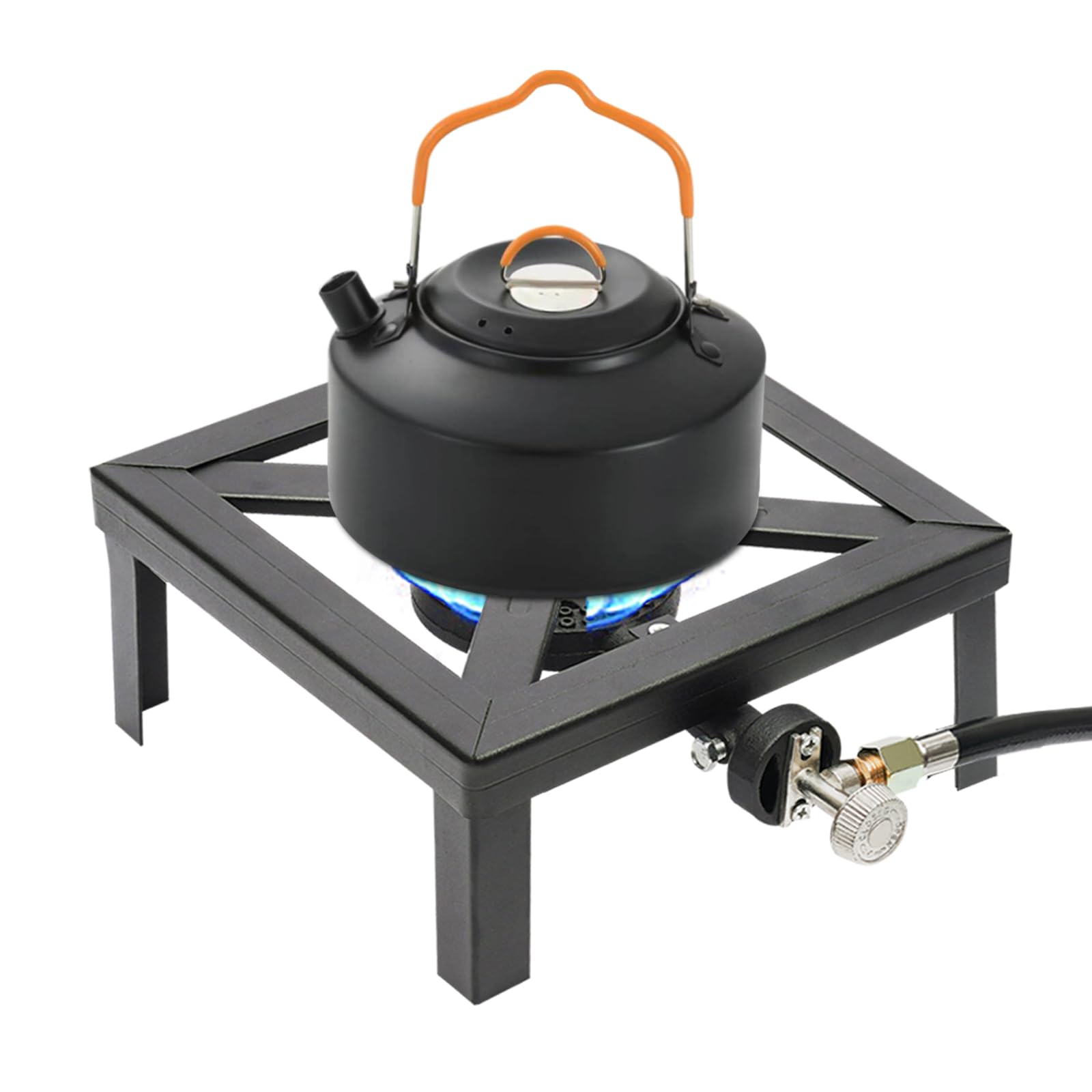 Portable Camping Stove with Adjustable 0-20PSI Regulator - Square Propane Gas Burner for Outdoor Cooking, RV, Patio & Backpacking | Perfect for Camping Trips, Tailgating & Emergency Preparedness
