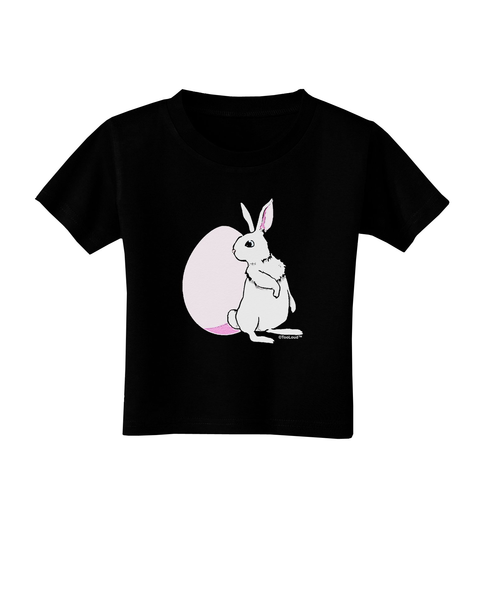 TooLoud Easter Bunny & Egg Print Toddler T-Shirt - Dark Blue Cotton Tee for Boys & Girls - Perfect for Easter Egg Hunts, Spring Photos & Holiday Celebrations