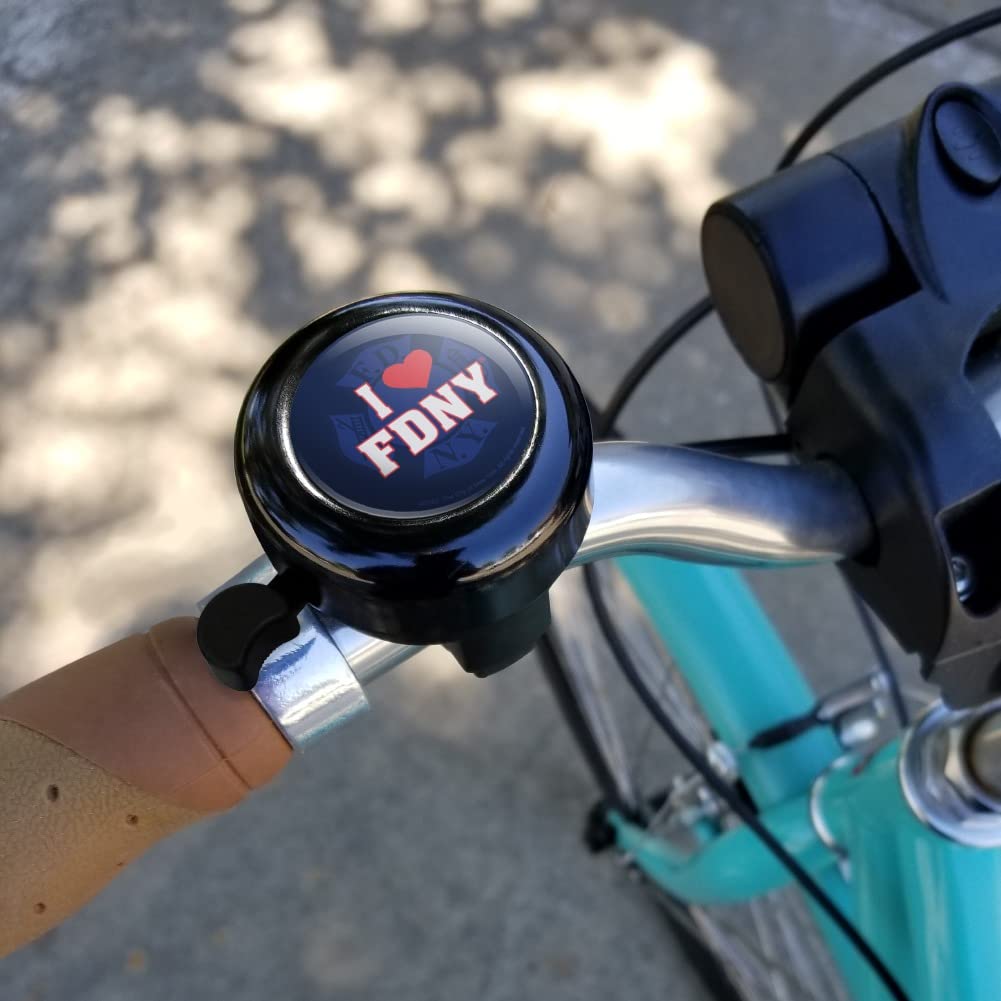 GRAPHICS & MORE I Heart FDNY Bike Bell - Loud Bicycle Handlebar Bell for Safety & Fun - Perfect for Commuting, Cycling, and Outdoor Adventures