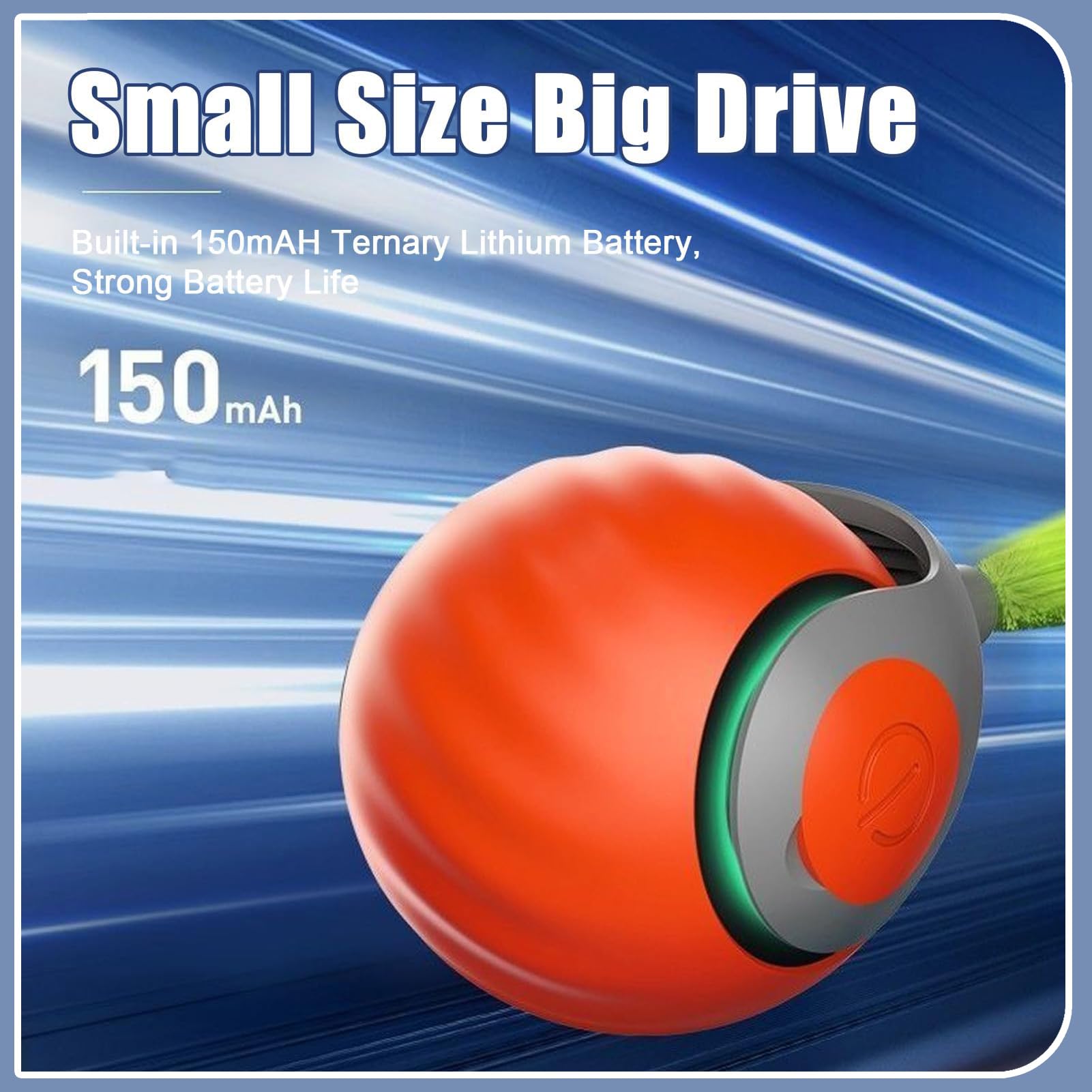 Speedy Tail 2.0 Interactive Cat Toy - Automatic Moving USB Rechargeable Smart Ball with Two Speed Settings & Replacement Tail (Blue) - Perfect for Indoor Cats Playtime & Exercise