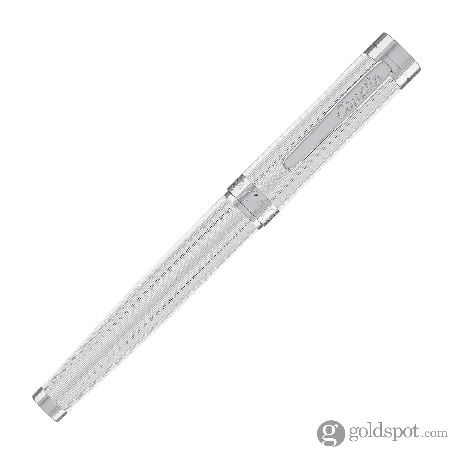 Conklin Herringbone Signature Fountain Pen - Premium Silver Fountain Pen for Writing, Calligraphy & Collecting - Perfect for Office, Gifts & Special Occasions