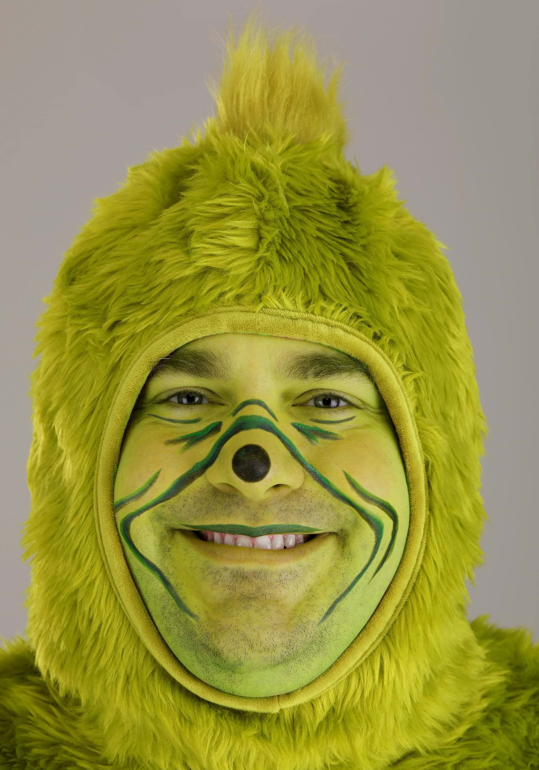 Dr. Seuss The Grinch Adult Plus Size Costume Set - Faux Fur Jumpsuit with Shoe Covers & Gloves (Officially Licensed) for Christmas Parties & Holiday Cosplay