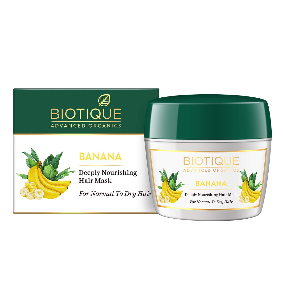 Biotique Banana Deeply Nourishing Hair Mask for Normal to Dry Hair - 175g | Hydrating & Repairing Treatment for Damaged Hair | Perfect for Home Spa & Salon Quality Care