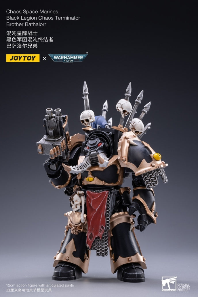1/18 JOYTOY Warhammer 40K Action Figure - Black Legion Chaos Space Marine Bathalorr | Highly Detailed Collectible Model | Perfect for Warhammer Fans & Tabletop Gaming Scenes