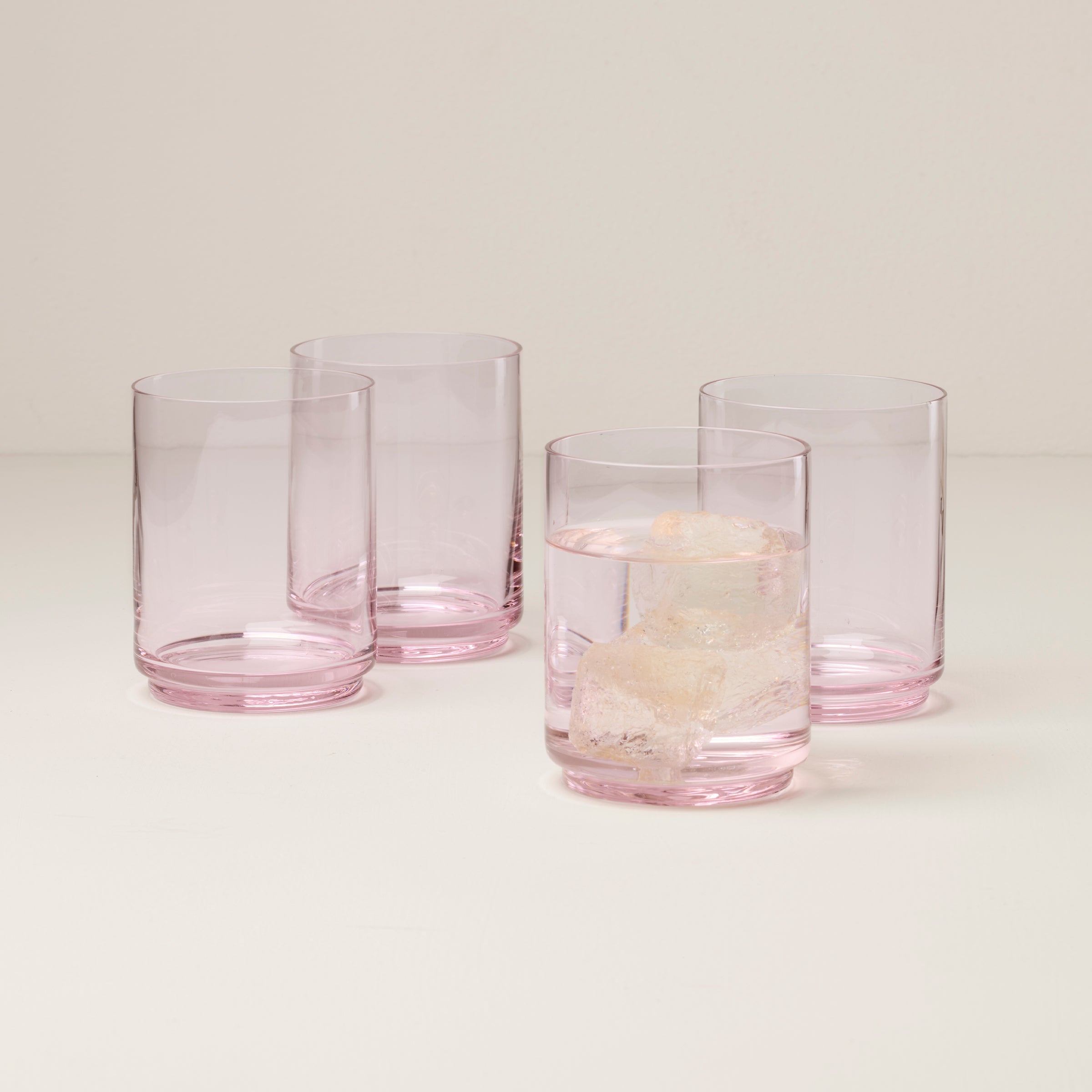 Tuscany Stackable Blush Tall Glasses Set of 4 - Elegant Wine Glasses for Dinner Parties, Home Decor & Gift Giving