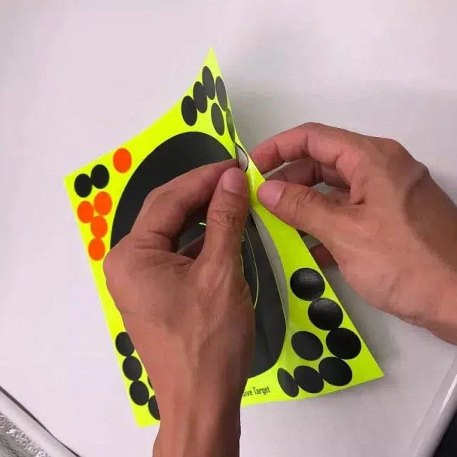 Splatterburst Reactive Adhesive Fluorescent Targets 8x8 Inch - High Visibility Shooting Targets for Outdoor Range Practice & Tactical Training
