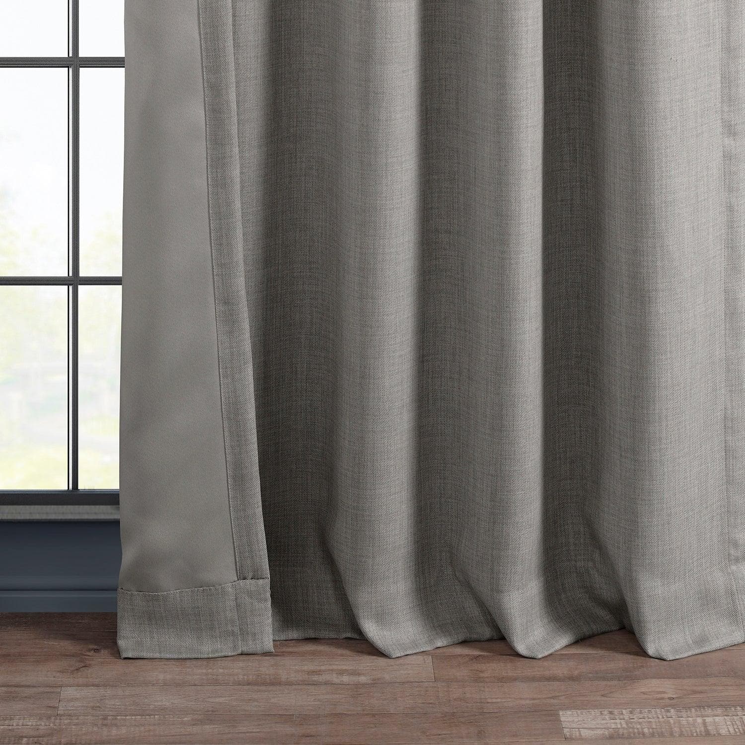 Clay Textured Faux Linen Blackout Curtains for Bedroom - Thermal Insulated Window Drapes for Living Room & Nursery (Set of 2 Panels)