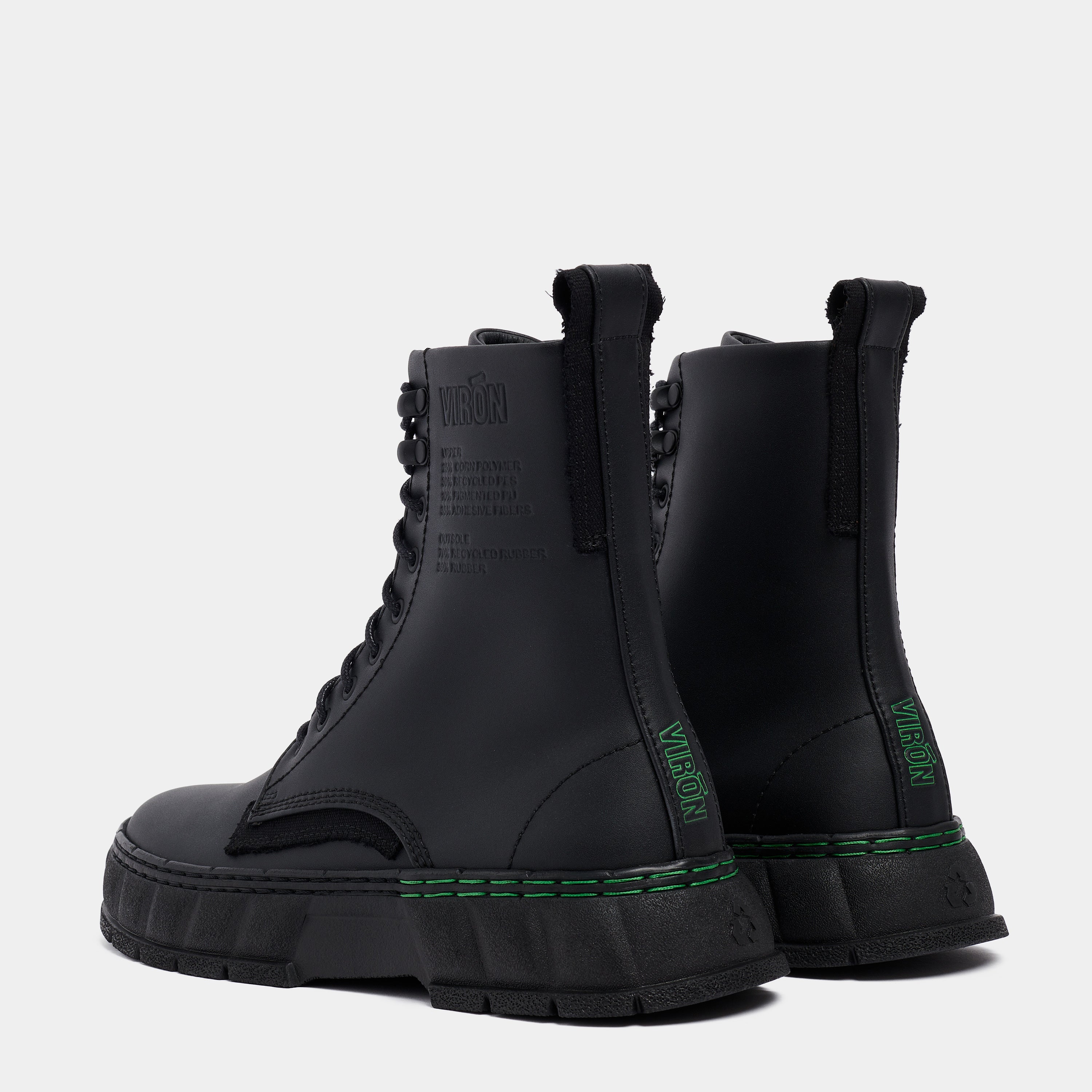1992 Black Corn Leather Boots by Virón - Stylish & Durable Footwear for Casual Outings & Outdoor Adventures