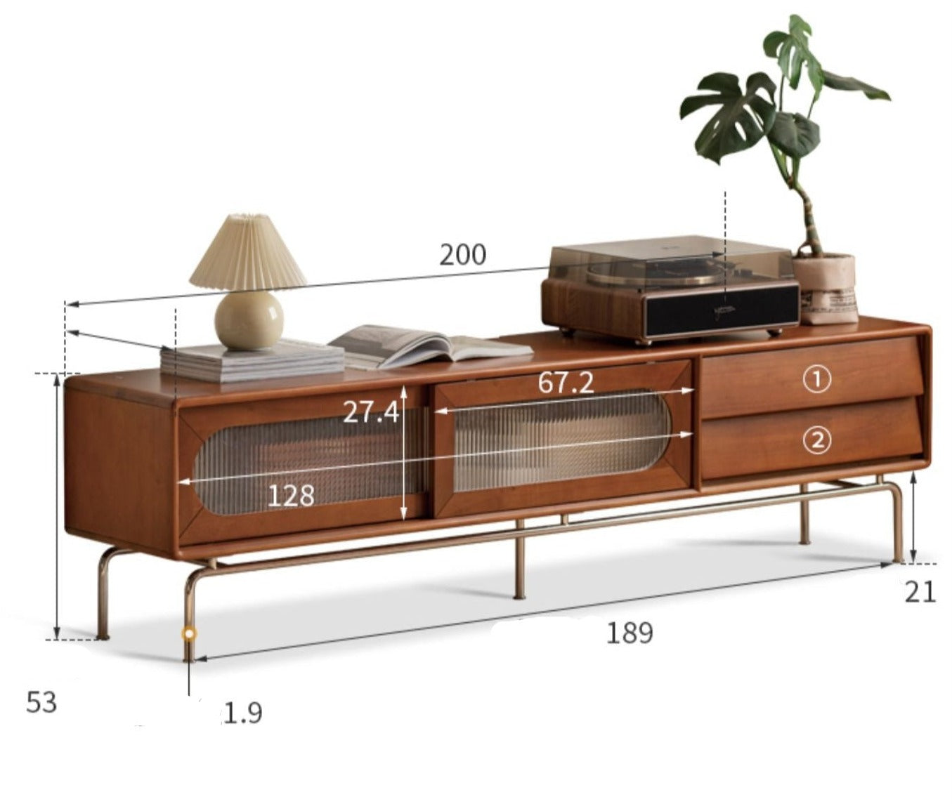 Solid Oak & Poplar Wood French Style TV Stand with Sliding Doors - Perfect for Living Room, Bedroom & Home Theater Storage