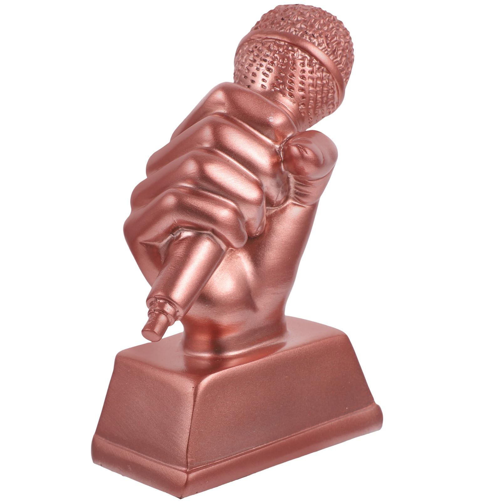 Yardwe 5-Piece Resin Craft Trophy Set - Kids Award Trophies, Golden Musical Microphone Decor, Singing Competition Prize - Perfect for Children's Room Decor, Talent Show Awards & Party Favors
