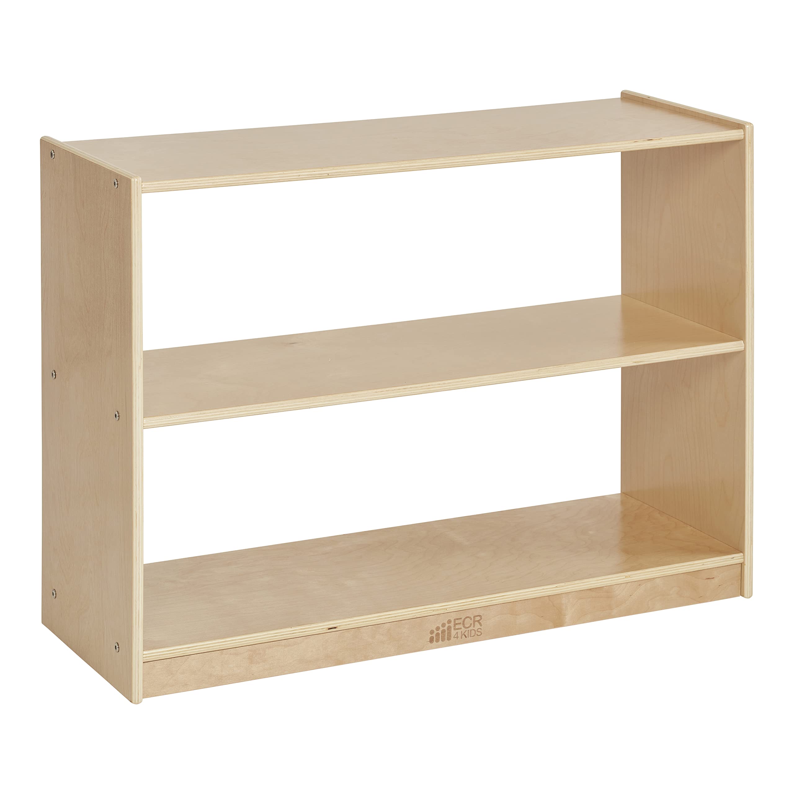 ECR4Kids 2-Shelf Rolling Storage Cabinet - Natural Wood Mobile Island Organizer for Classroom, Playroom & Home School Furniture - Perfect for Books, Toys & Learning Supplies Storage