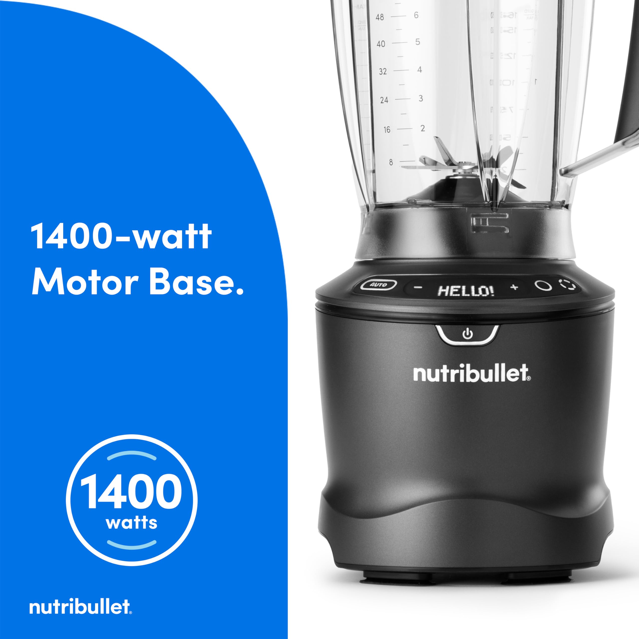 Nutribullet SmartSense Blender Combo - 1400W High-Power 5-Speed Blender in Gunmetal Gray for Smoothies, Juices & Meal Prep - Perfect for Kitchens, Offices & Healthy Lifestyles