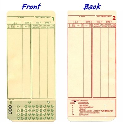 Amano MJR800 Series Time Cards (2000 Count) - Compatible with Form A1181-2M-000-249 | Perfect for Employee Time Tracking & Payroll Management in Offices & Businesses