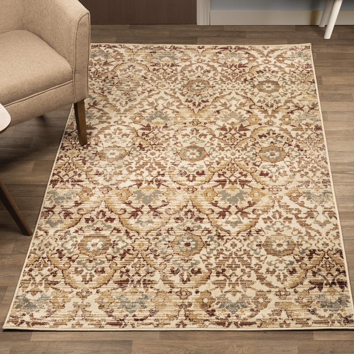 Tamara Modern Diamond Geometric Indoor Area Rug - Non-Slip Soft Living Room Carpet for Home Decor, Bedroom, Office - Stylish & Durable Floor Mat for Comfortable & Elegant Spaces