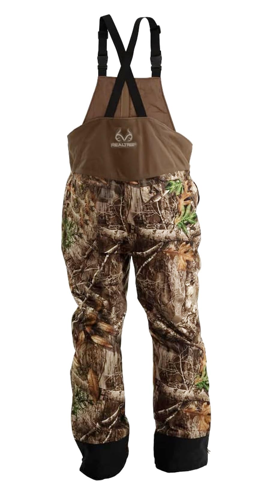 Realtree Men's Edge Timber Camo Hunting Bibs - Insulated Windproof Breathable Midweight Coveralls for Cold Weather Hunting & Outdoor Activities