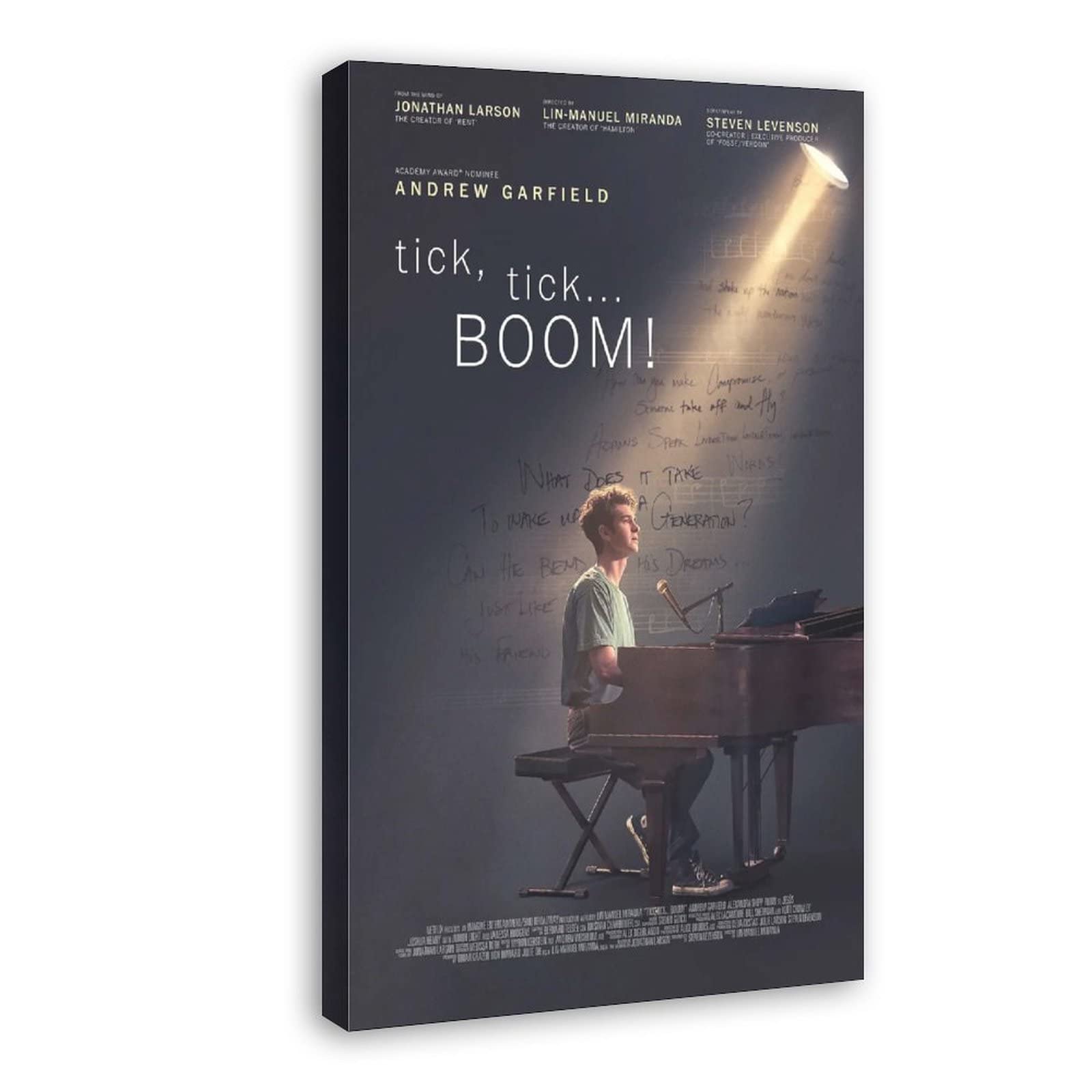 Tick Tick Boom Movie Wall Poster - 24x36 Inch (60x90cm) Framed Canvas Art Print for Bedroom, Office & Home Decor - Perfect Gift for Movie Lovers & Room Aesthetics