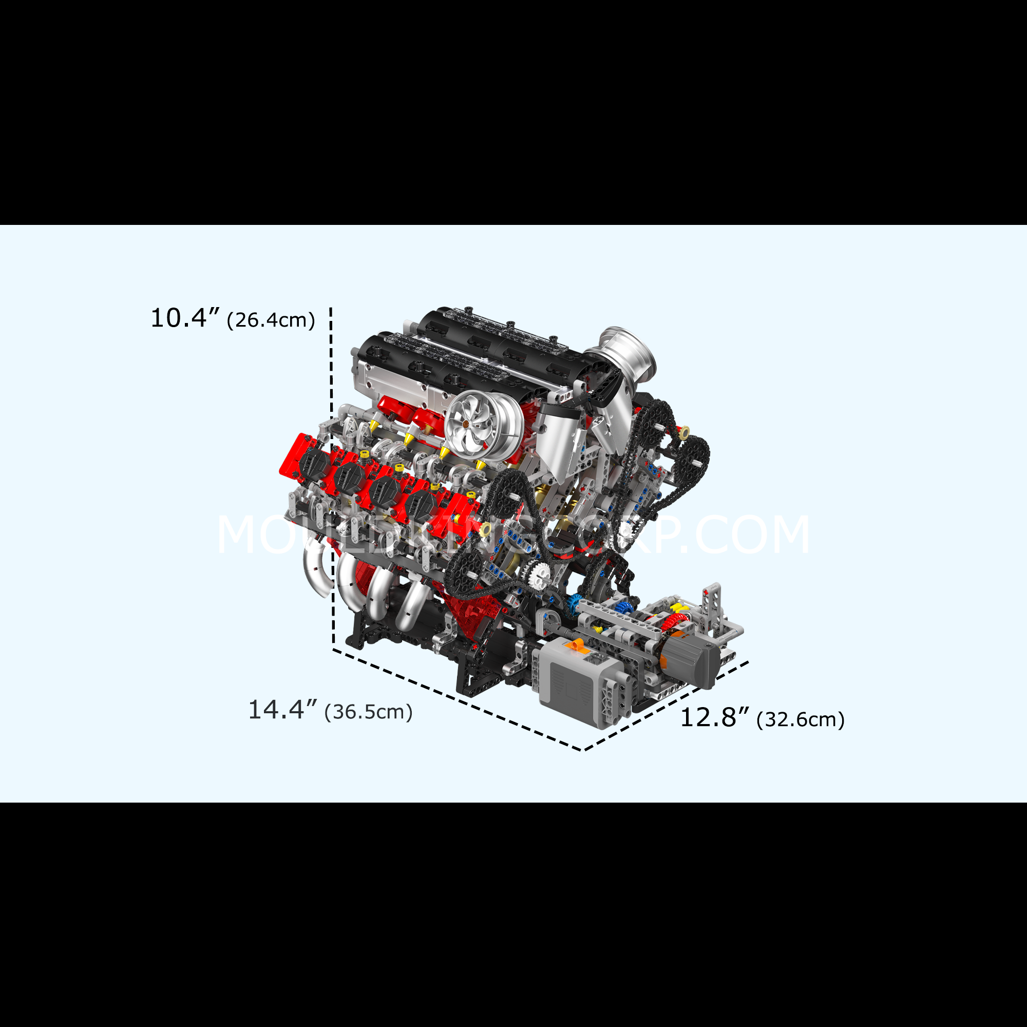 Mould King 10130 F488 Motorized V8 Engine Model Building Kit - 2,718 Pieces STEM Toy for Adults & Teens | DIY Engineering Project, Gift for Car Enthusiasts, Home Office Display