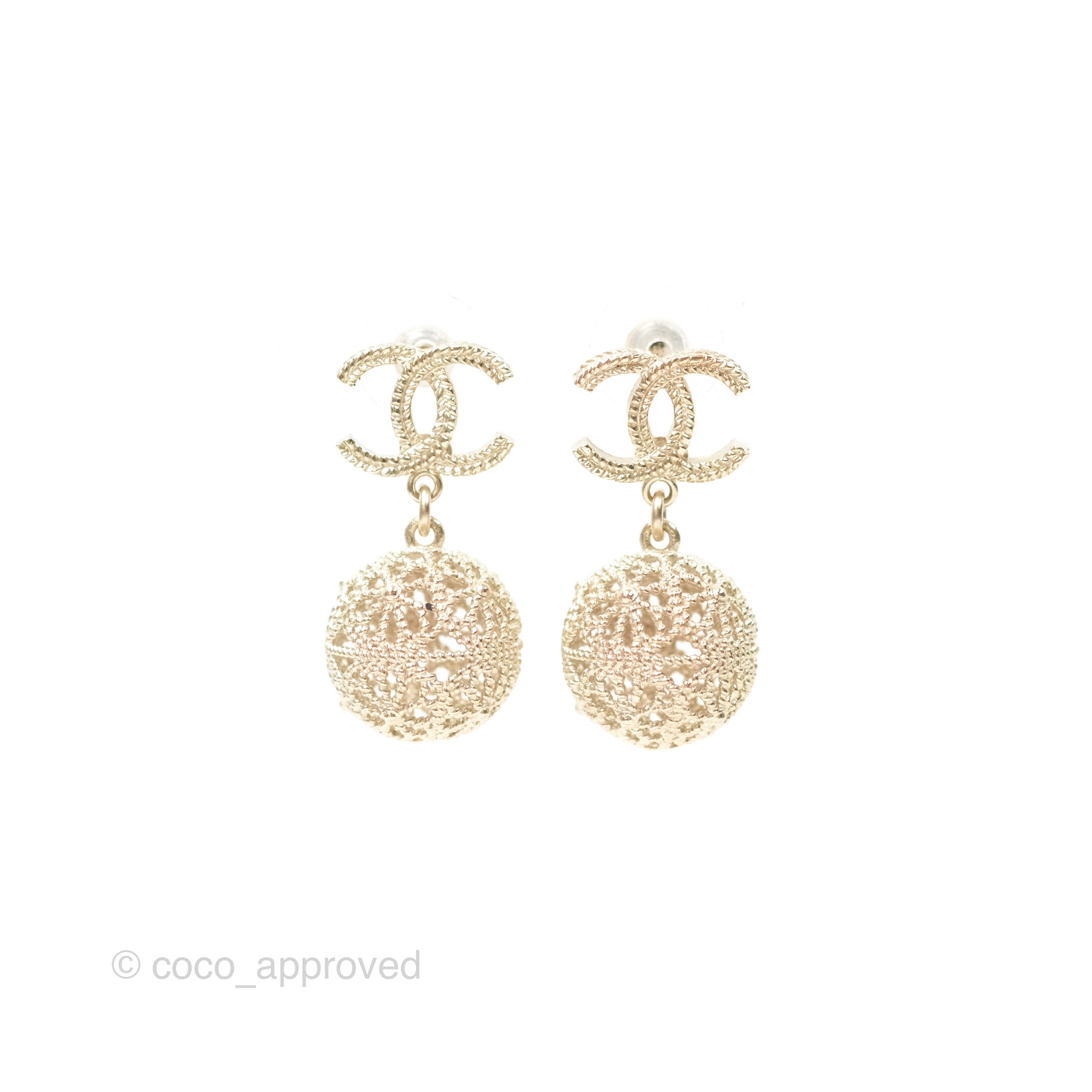 Chanel CC Drop Earrings in Gold Tone - Luxury Fashion Jewelry for Women, Perfect for Parties, Weddings & Special Occasions