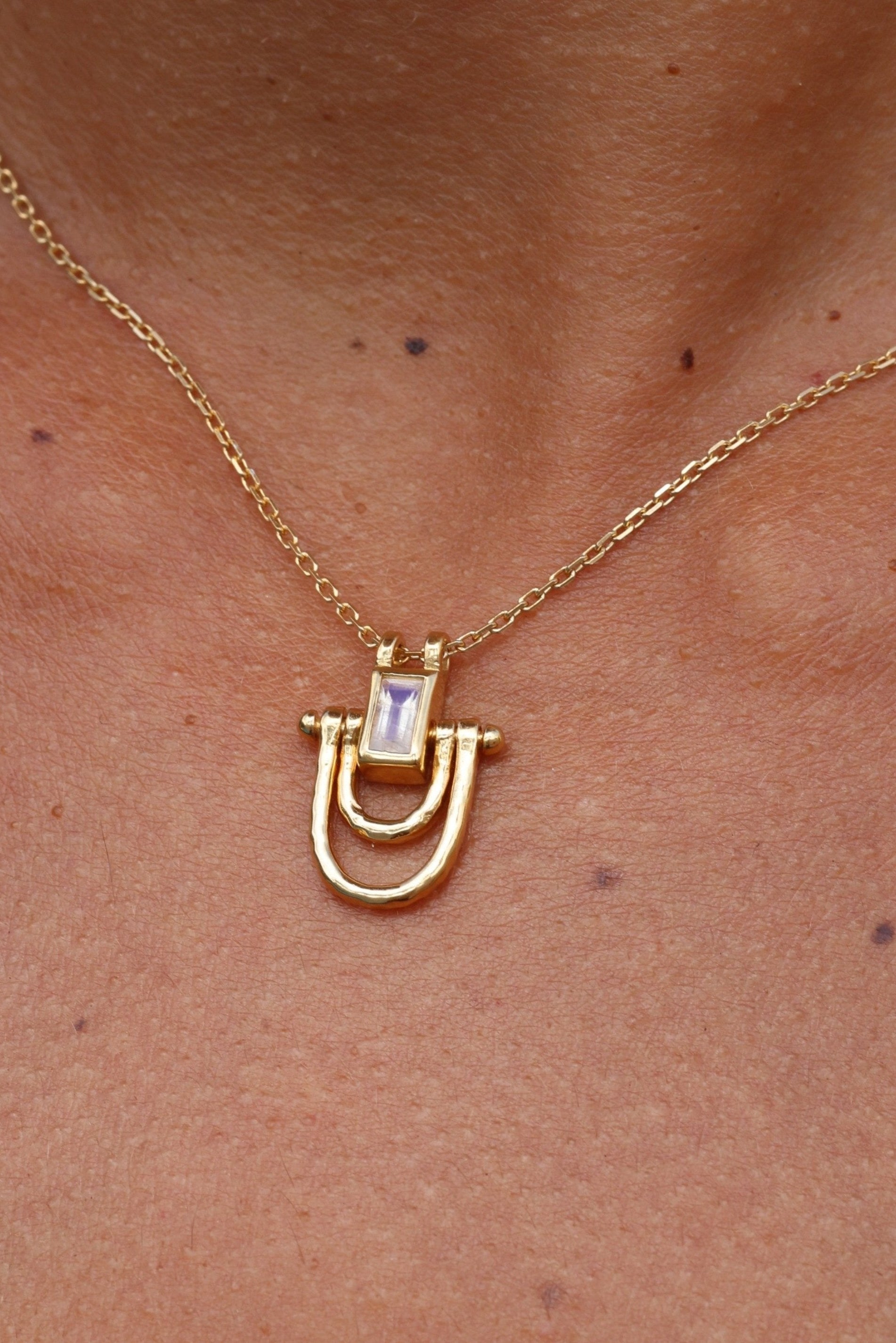 Allegra Moonstone Gold Necklace for Women - Elegant 14K Gold Plated Moonstone Pendant Necklace Jewelry Gift for Birthday, Anniversary, Valentine's Day | Perfect for Everyday Wear & Special Occasions