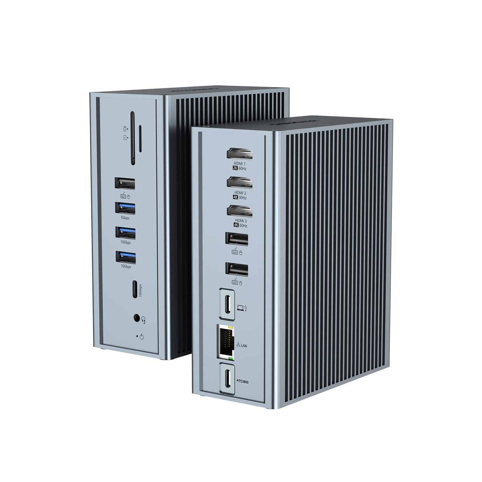 16-in-1 USB C Docking Station with 100W PD Charging - 4K HDMI, Ethernet, USB 3.0 Ports, SD/TF Card Reader - Compatible with MacBook Pro/Air, Thunderbolt 3 Laptops - Perfect for Home Office & Remote Work Setup