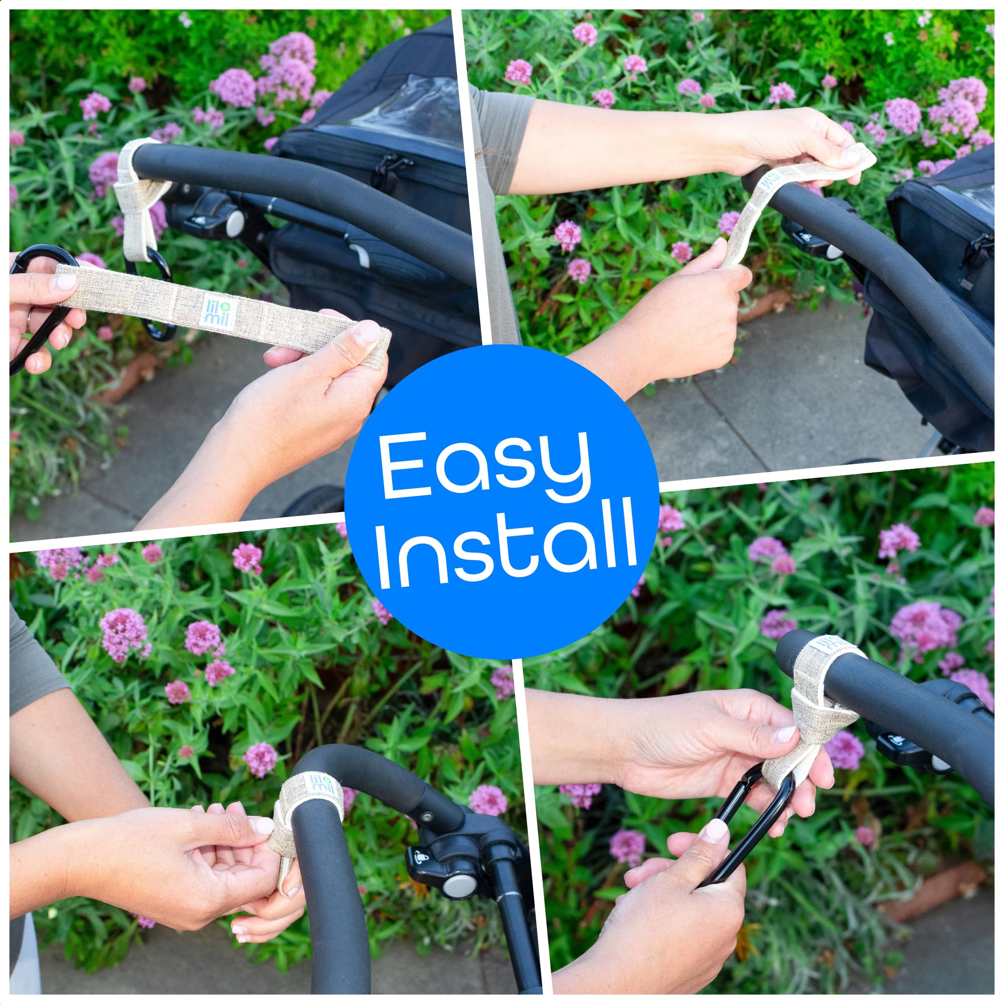 Lil & Mil Stroller Hooks for Diaper Bags, Shopping & Travel - Heavy Duty Stroller Clips for Hanging Bags & Accessories (2 Pack) - Perfect for Strollers, Wagons & Baby Gear Organization
