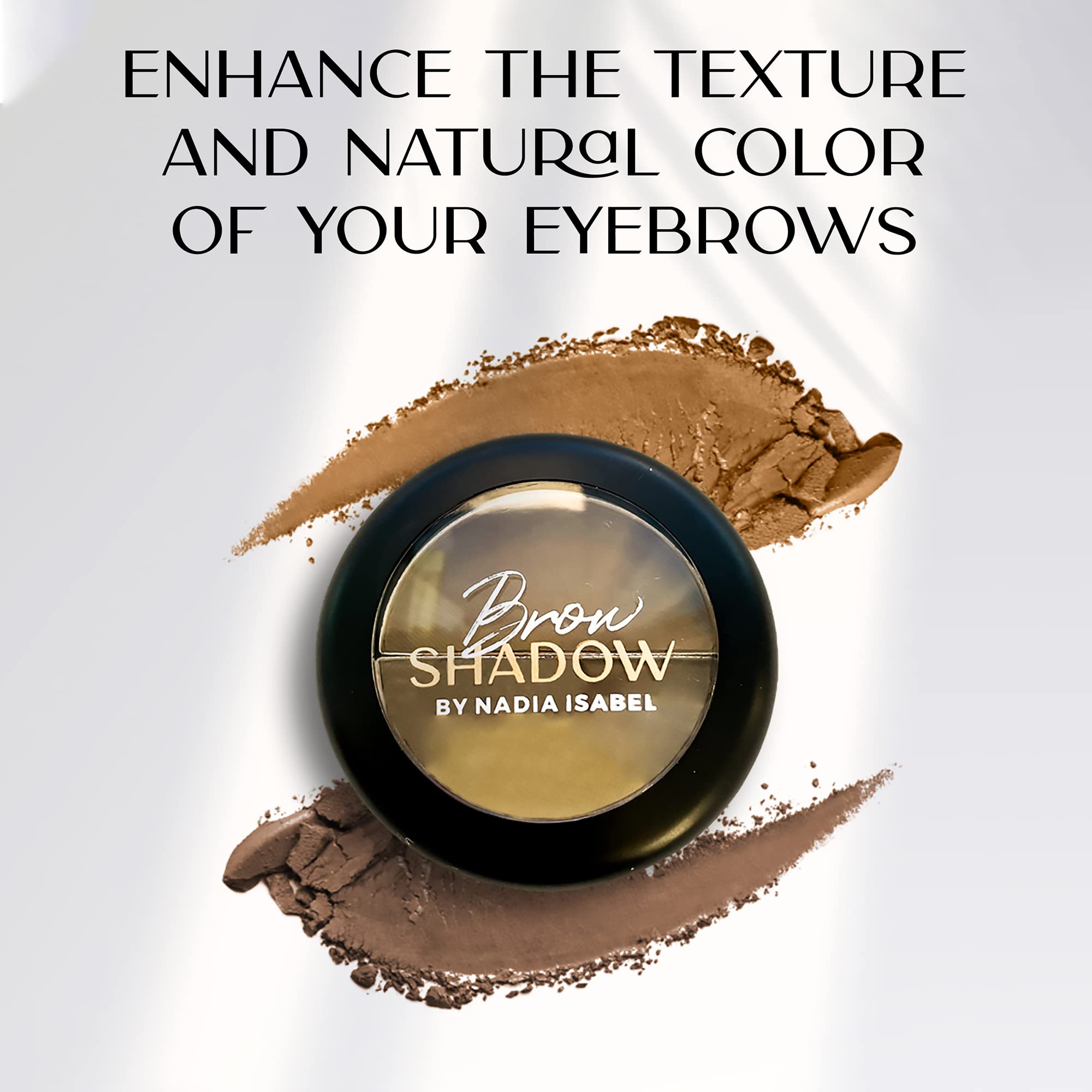 Nadia Isabel Brow Shadow #03 - Soft Natural Eyebrow Powder for Enhancing & Defining Brows, Compact Dual-Tone Powder for Travel & Everyday Makeup | Perfect for On-the-Go Touch-Ups and Professional Looks
